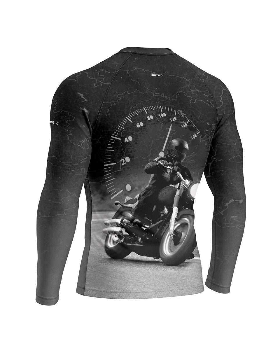 Camisa UV50 Segunda Pele Brk Custom Fat Boy Preto e Cinza com UV50+