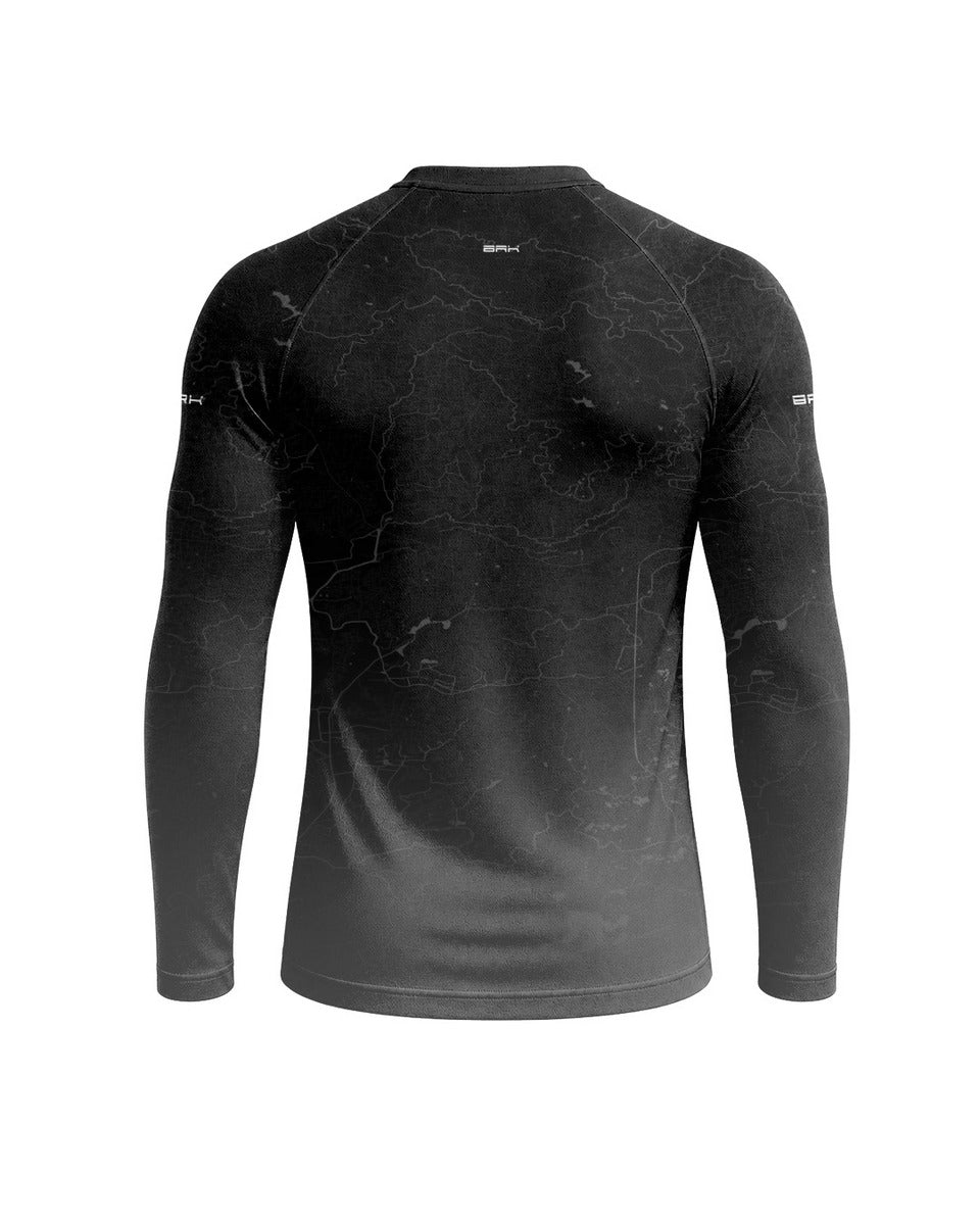 Camisa UV50 Segunda Pele Brk Custom Fat Boy Preto e Cinza Clean com UV50+