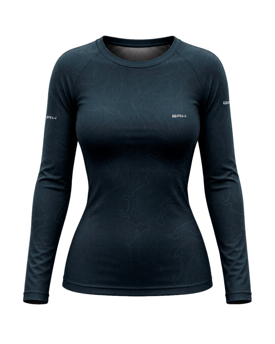 Camisa UV50 Segunda Pele Feminina Brk Custom Meteor Azul com UV50+