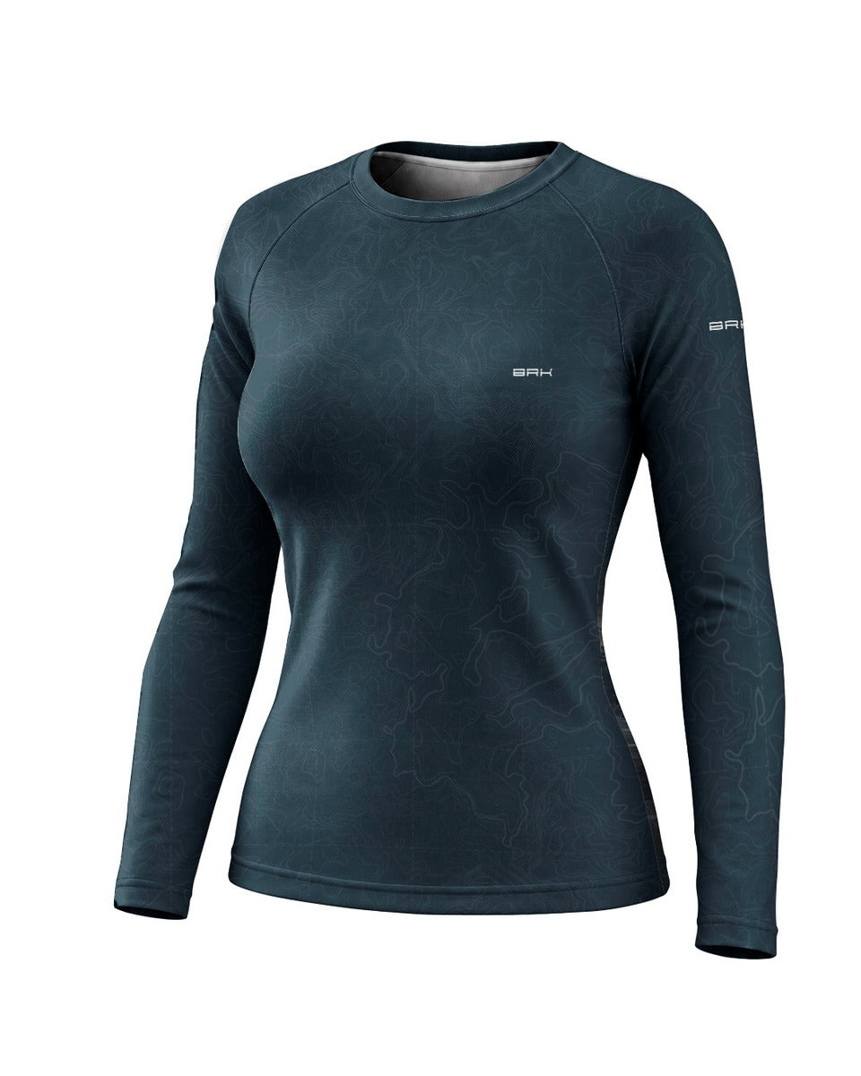 Camisa UV50 Segunda Pele Feminina Brk Custom Meteor Azul com UV50+