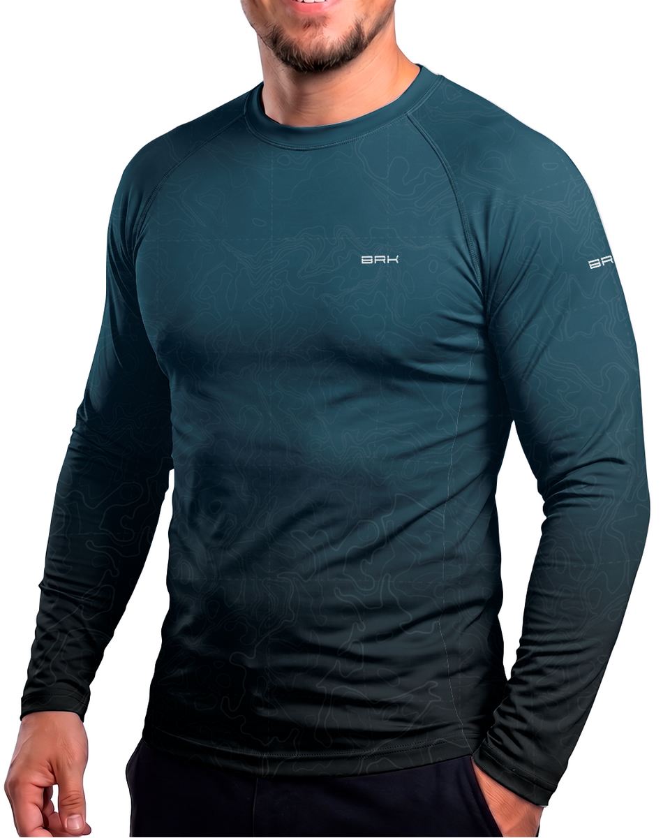 Camisa UV50 Segunda Pele Brk Custom Meteor Azul Clean com UV50+