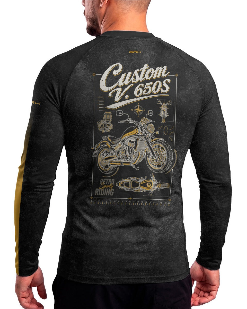 Camisa UV50 Segunda Pele Brk Custom V650S Cinza com UV50+