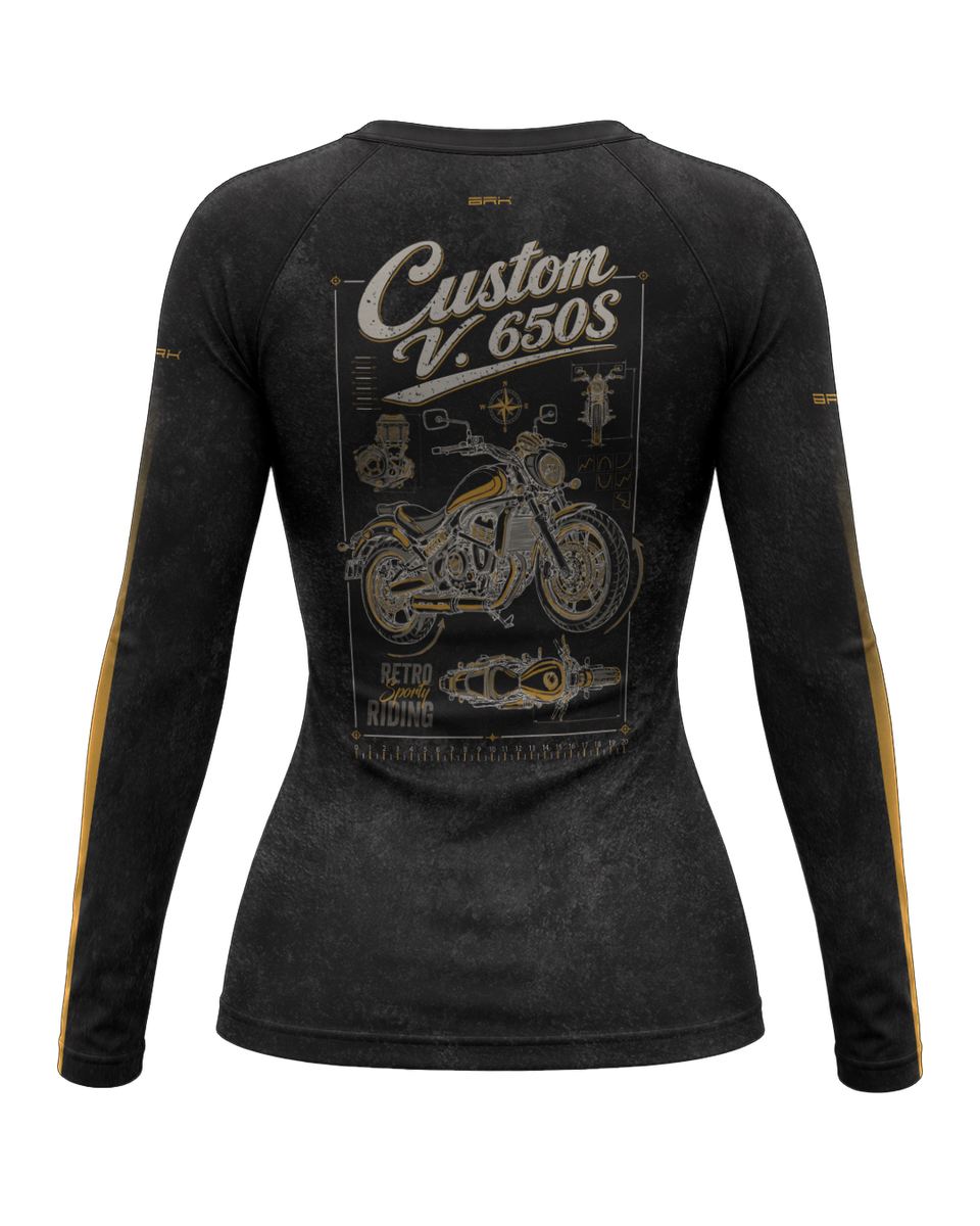 Camisa UV50 Segunda Pele Feminina Brk Custom V650S Cinza com UV50+