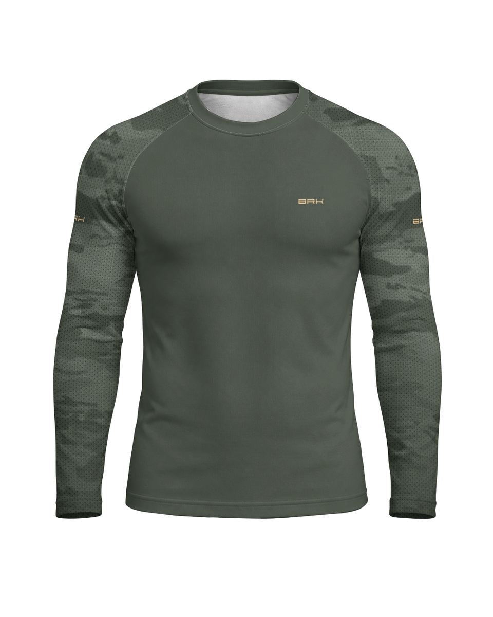 Camisa UV50 Segunda Pele Brk Royal Enfield Classic 350 Camu Verde Militar Clean com UV50+