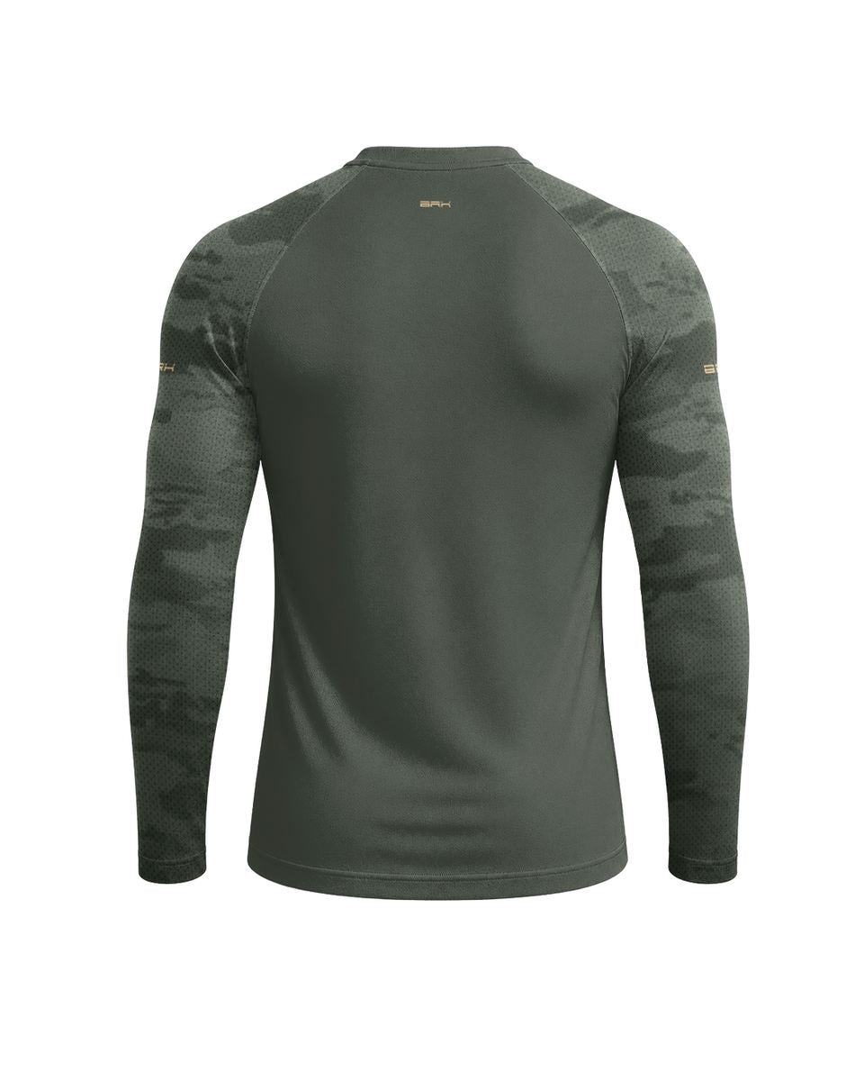 Camisa UV50 Segunda Pele Brk Royal Enfield Classic 350 Camu Verde Militar Clean com UV50+