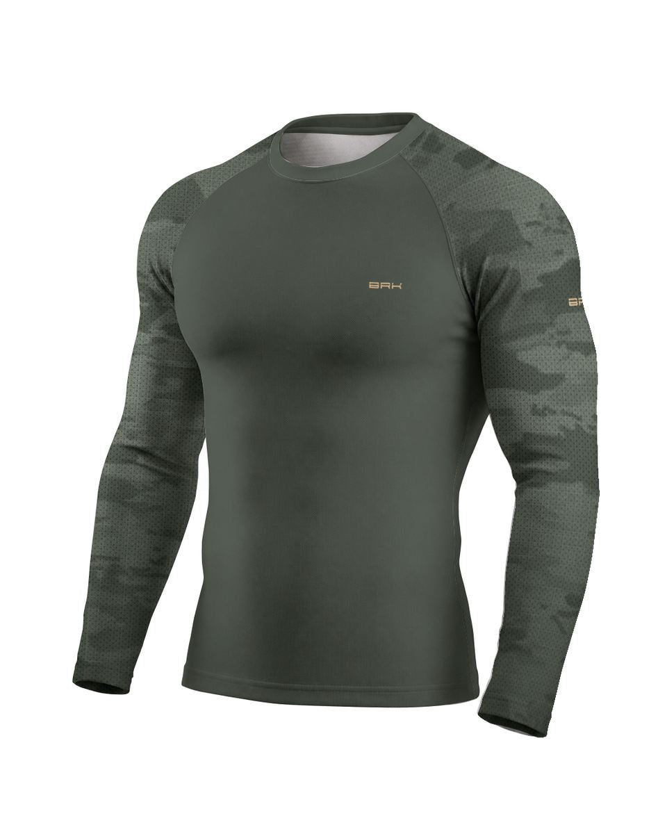 Camisa UV50 Segunda Pele Brk Royal Enfield Classic 350 Camu Verde Militar Clean com UV50+