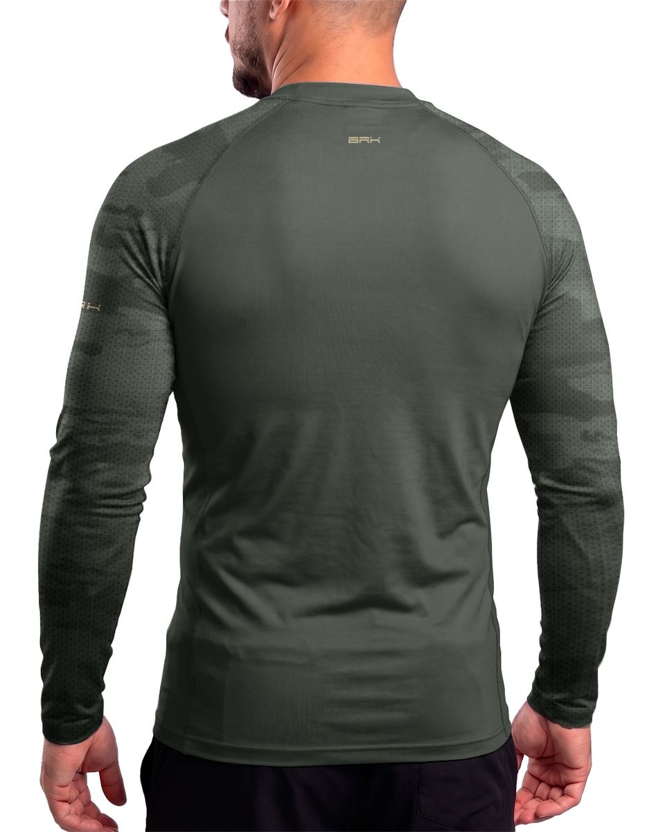 Camisa UV50 Segunda Pele Brk Royal Enfield Classic 350 Camu Verde Militar Clean com UV50+