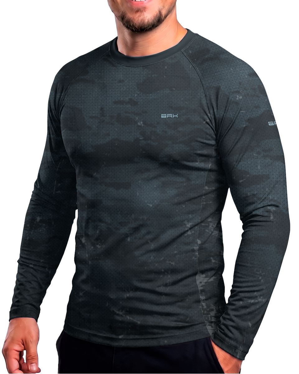 Camisa UV50 Segunda Pele Brk Harley Davidson Iron 833 Blueprint Camu Azul com UV50+