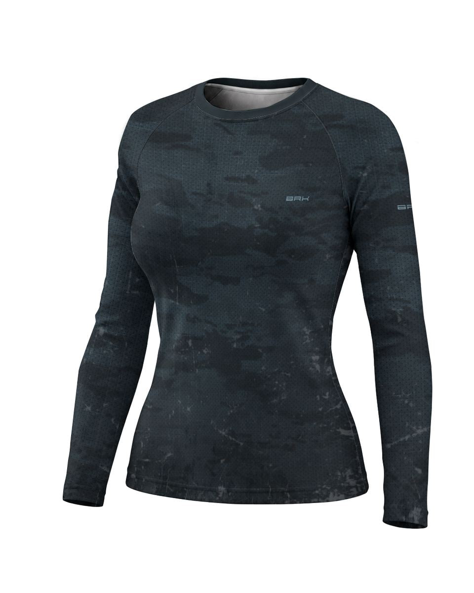 Camisa UV50 Segunda Pele Feminina Brk Harley Davidson Iron 833 Blueprint Camu Azul com UV50+