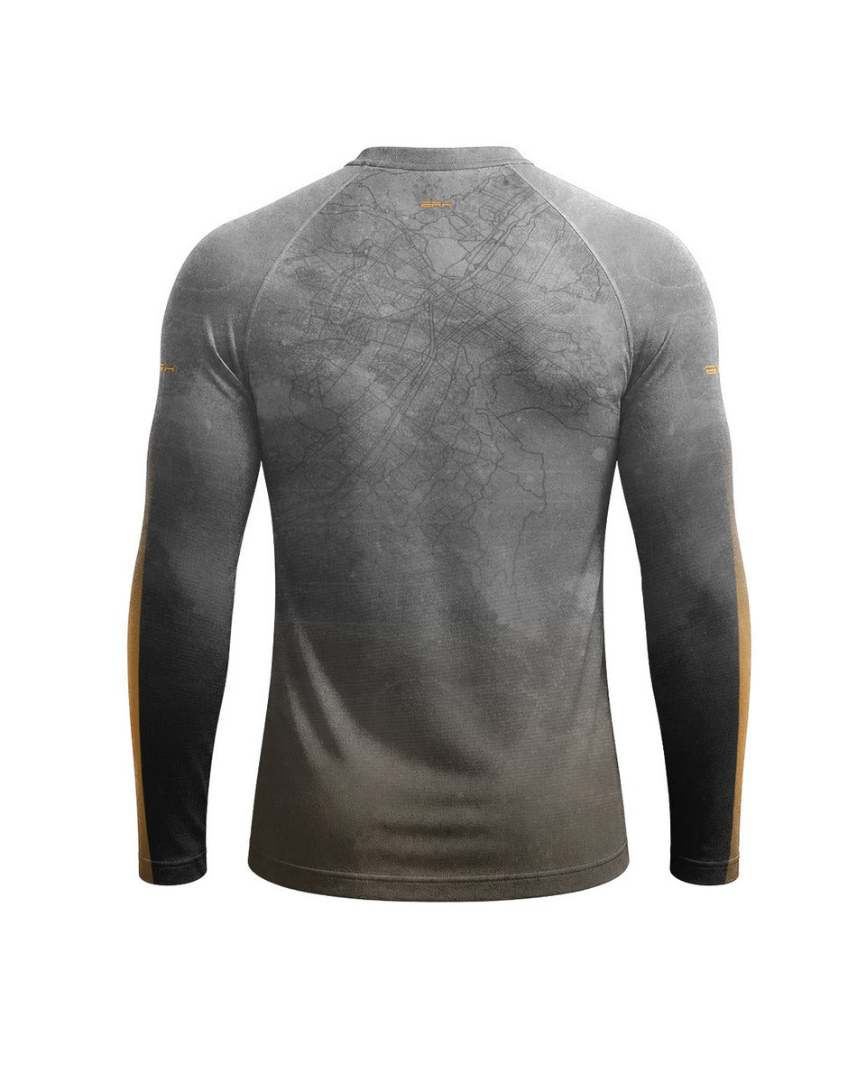 Camisa UV50 Segunda Pele Brk Harley Davidson Iron 833 Cinza e Laranja Clean com UV50+