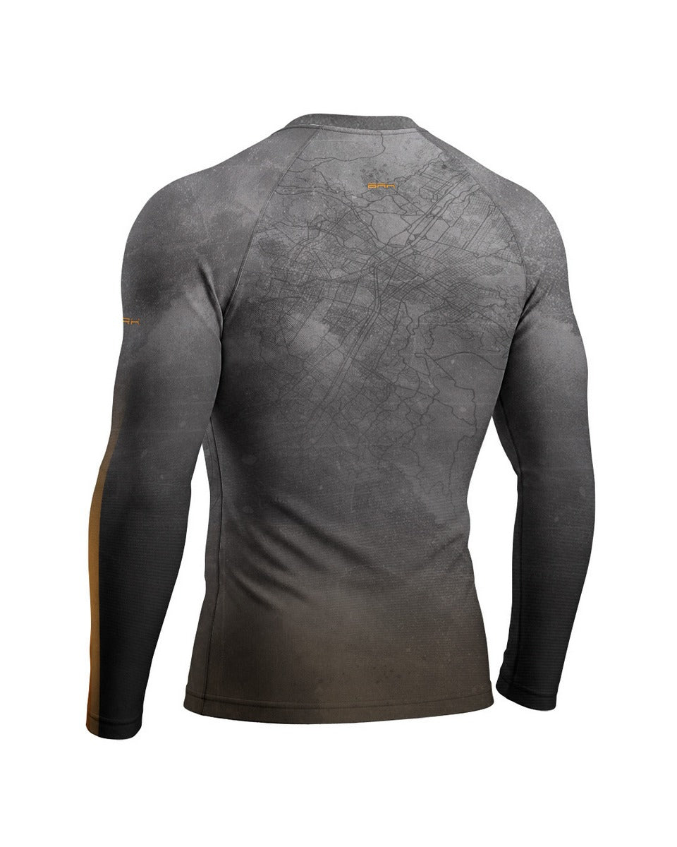 Camisa UV50 Segunda Pele Brk Harley Davidson Iron 833 Cinza e Laranja Clean com UV50+