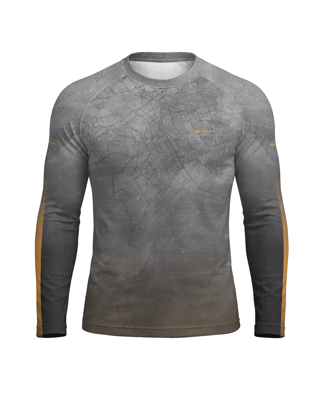 Camisa UV50 Segunda Pele Brk Harley Davidson Iron 833 Cinza e Laranja com UV50+