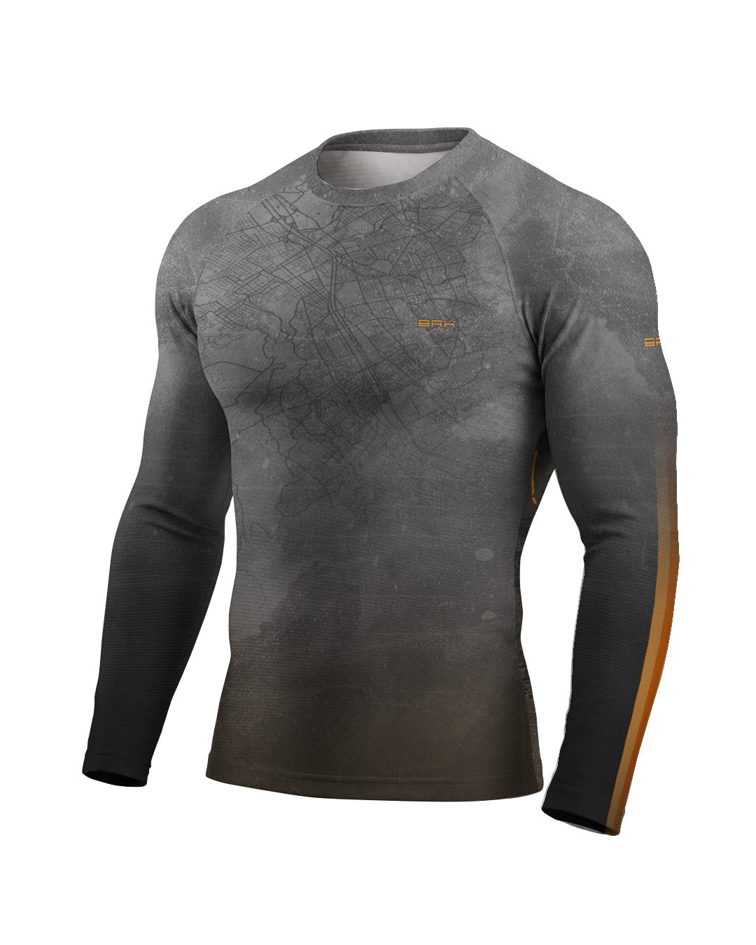 Camisa UV50 Segunda Pele Brk Harley Davidson Iron 833 Cinza e Laranja com UV50+