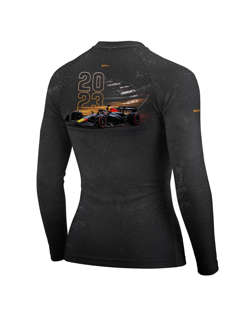 Camisa Segunda Pele Feminina Brk Fórmula 1 Red Bull Cinza Escuro 2023 com UV50+