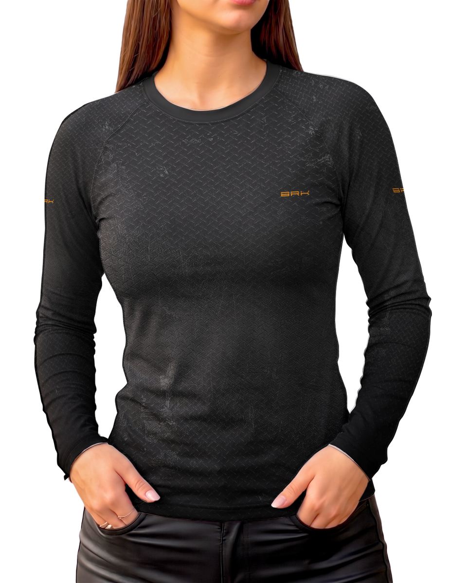 Camisa Segunda Pele Feminina Brk Fórmula 1 Red Bull Cinza Escuro 2023 com UV50+