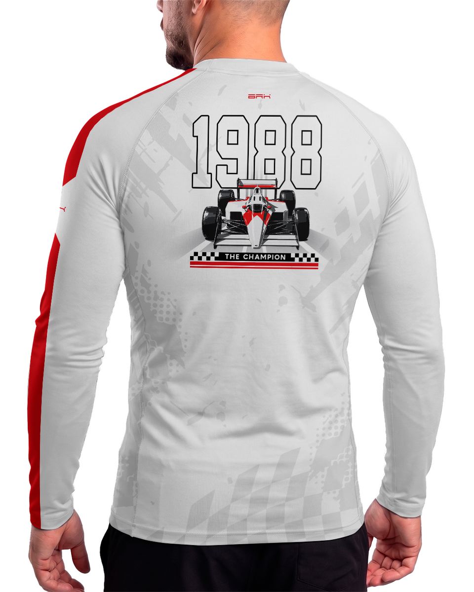 Camisa Segunda Pele Brk Fórmula 1 Mclaren 1988 Branca com UV50+