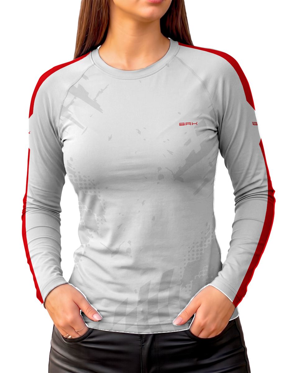 Camisa Segunda Pele Feminina Brk Fórmula 1 Mclaren 1988 Branca com UV50+