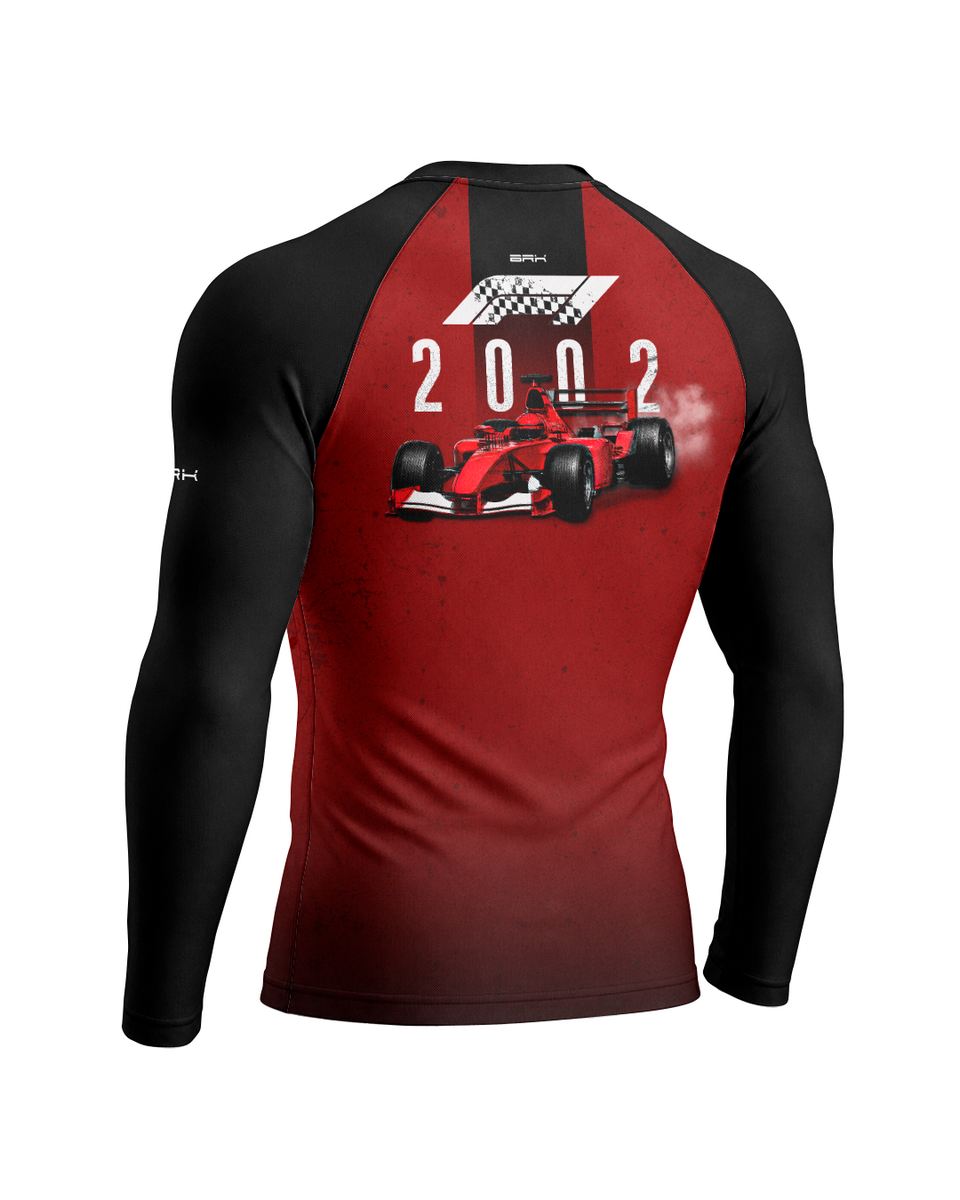 Camisa Segunda Pele Brk Fórmula 1 Vermelho e Preto 2002 com UV50+