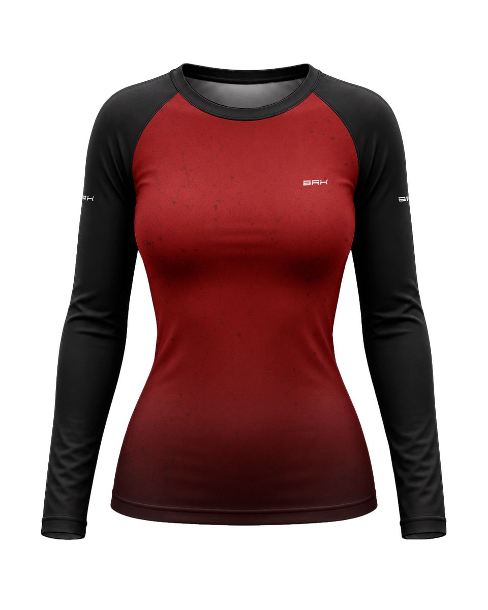 Camisa Segunda Pele Feminina Brk Fórmula 1 Vermelho e Preto 2002 com UV50+
