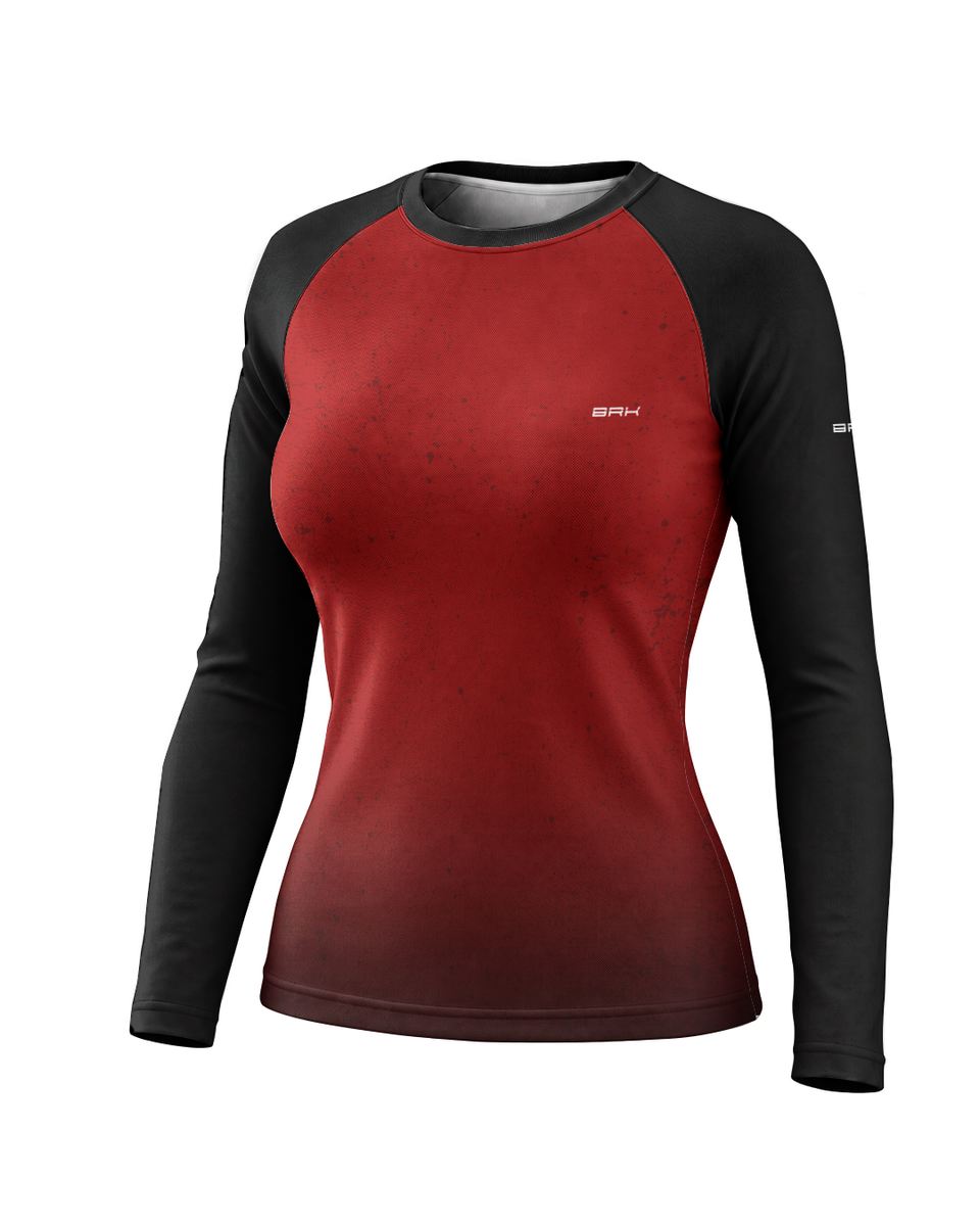 Camisa Segunda Pele Feminina Brk Fórmula 1 Vermelho e Preto 2002 com UV50+