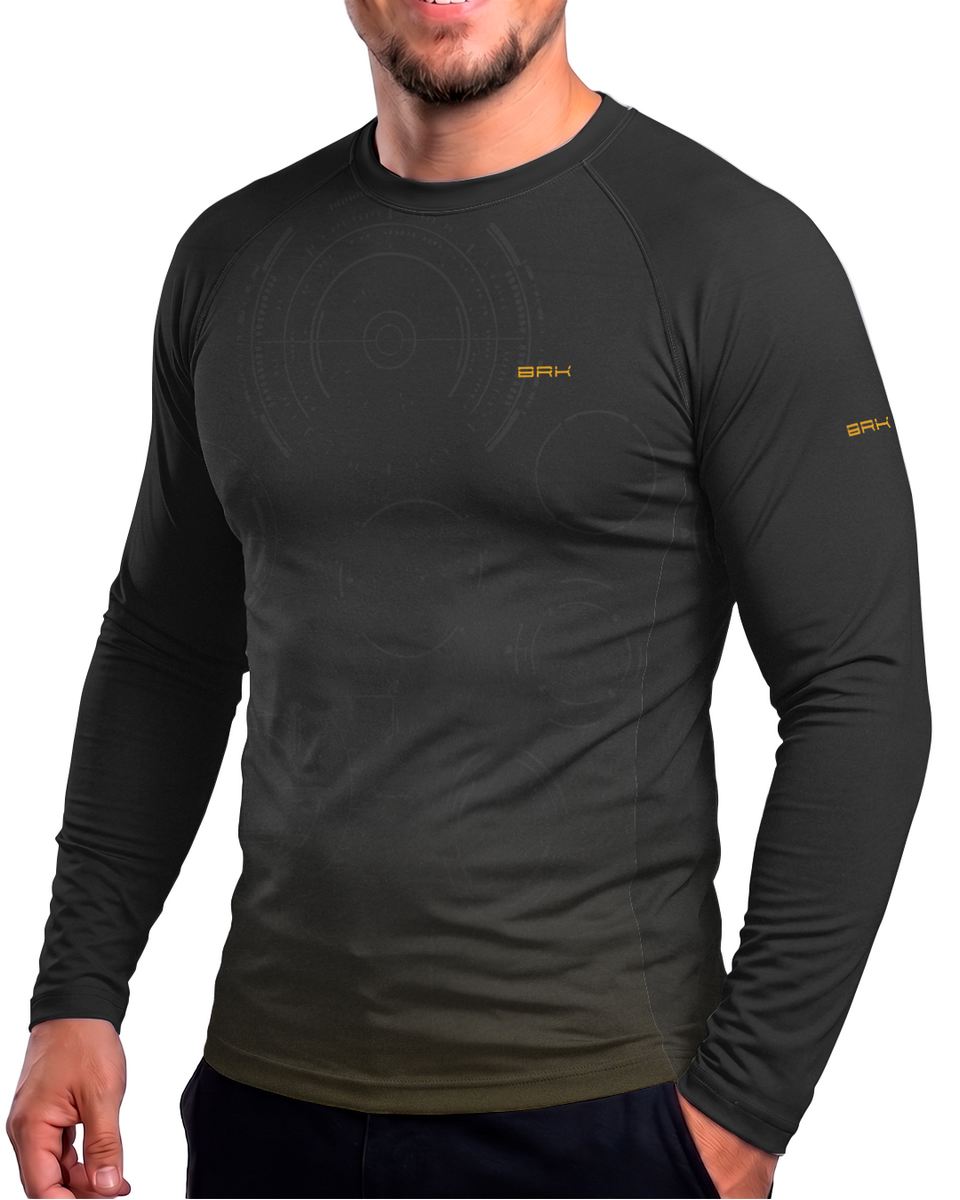 Camisa Segunda Pele Brk Fórmula 1 Willians Cinza Degrade Laranja com UV50+