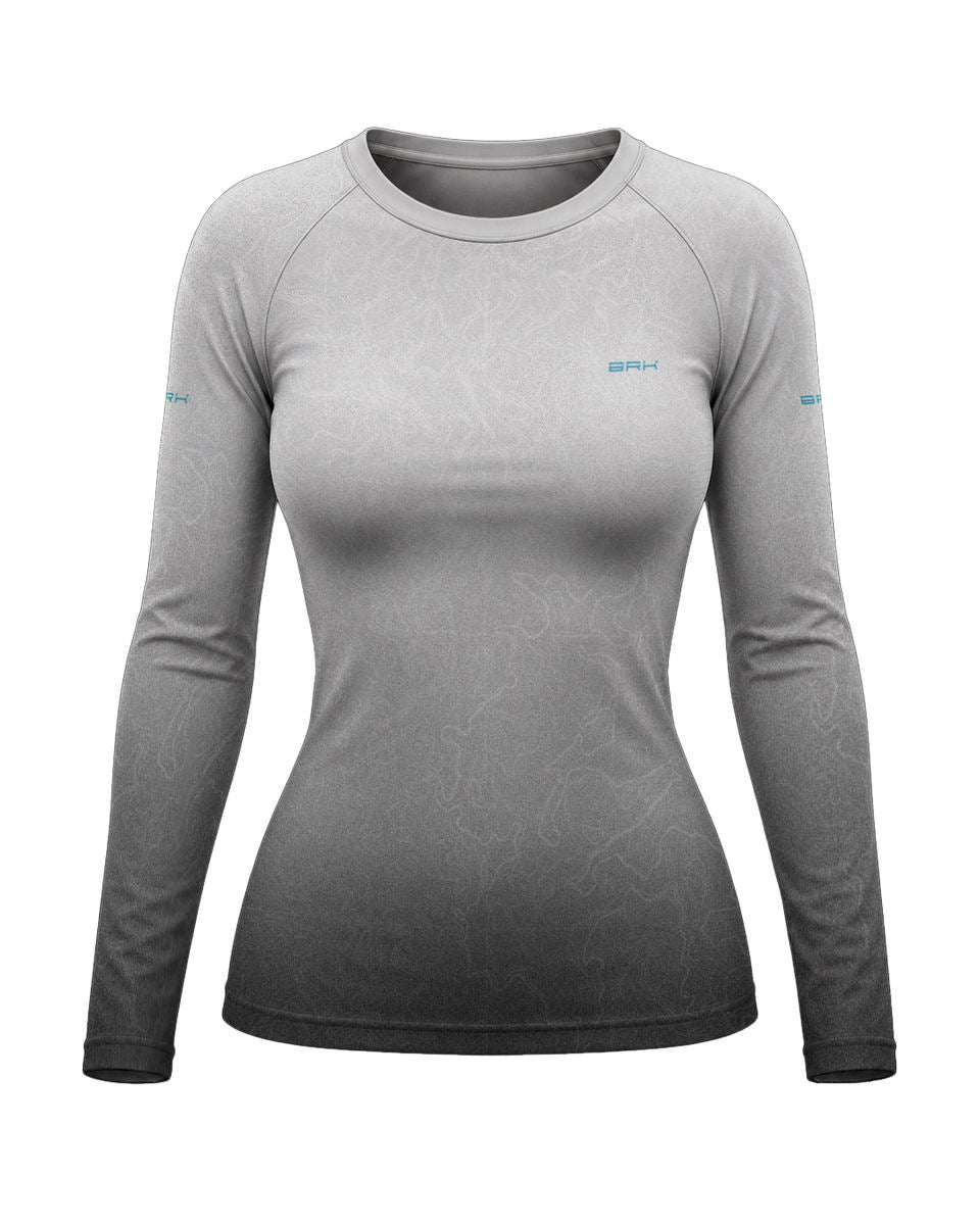 Camisa Segunda Pele Feminina Brk Fórmula 1 Mercedes W07 Branco e Cinza com UV50+