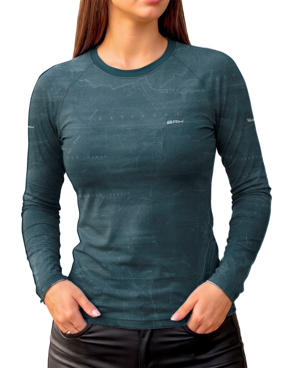 Camisa Segunda Pele Feminina Brk Fórmula 1 RB19 Azul Acinzentado com UV50+