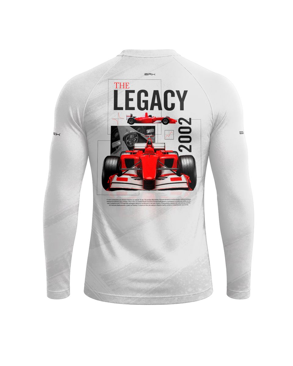 Camisa Segunda Pele Brk Fórmula 1 F2002 White Legacy com UV50+