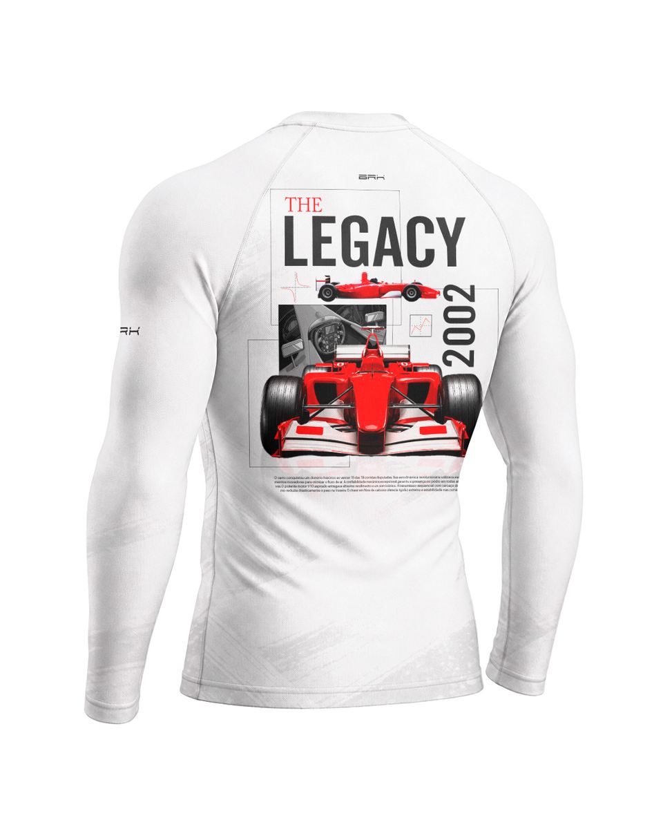 Camisa Segunda Pele Brk Fórmula 1 F2002 White Legacy com UV50+
