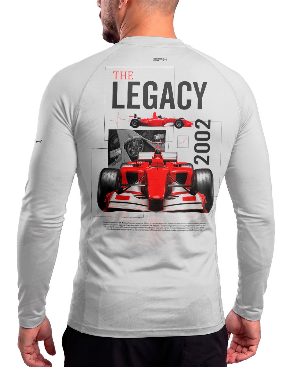 Camisa Segunda Pele Brk Fórmula 1 F2002 White Legacy com UV50+