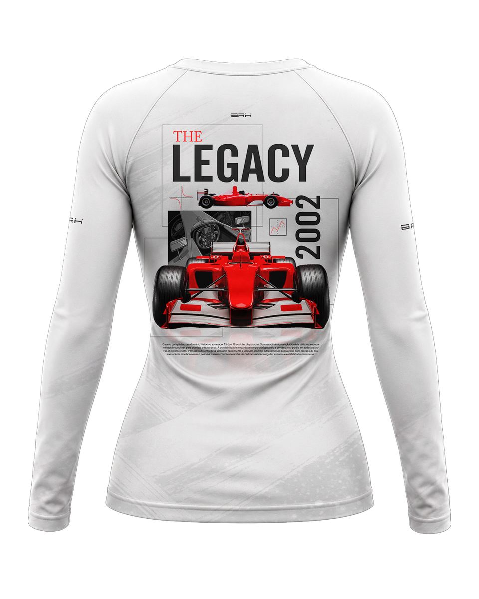 Camisa Segunda Pele Feminina Brk Fórmula 1 F2002 White Legacy com UV50+