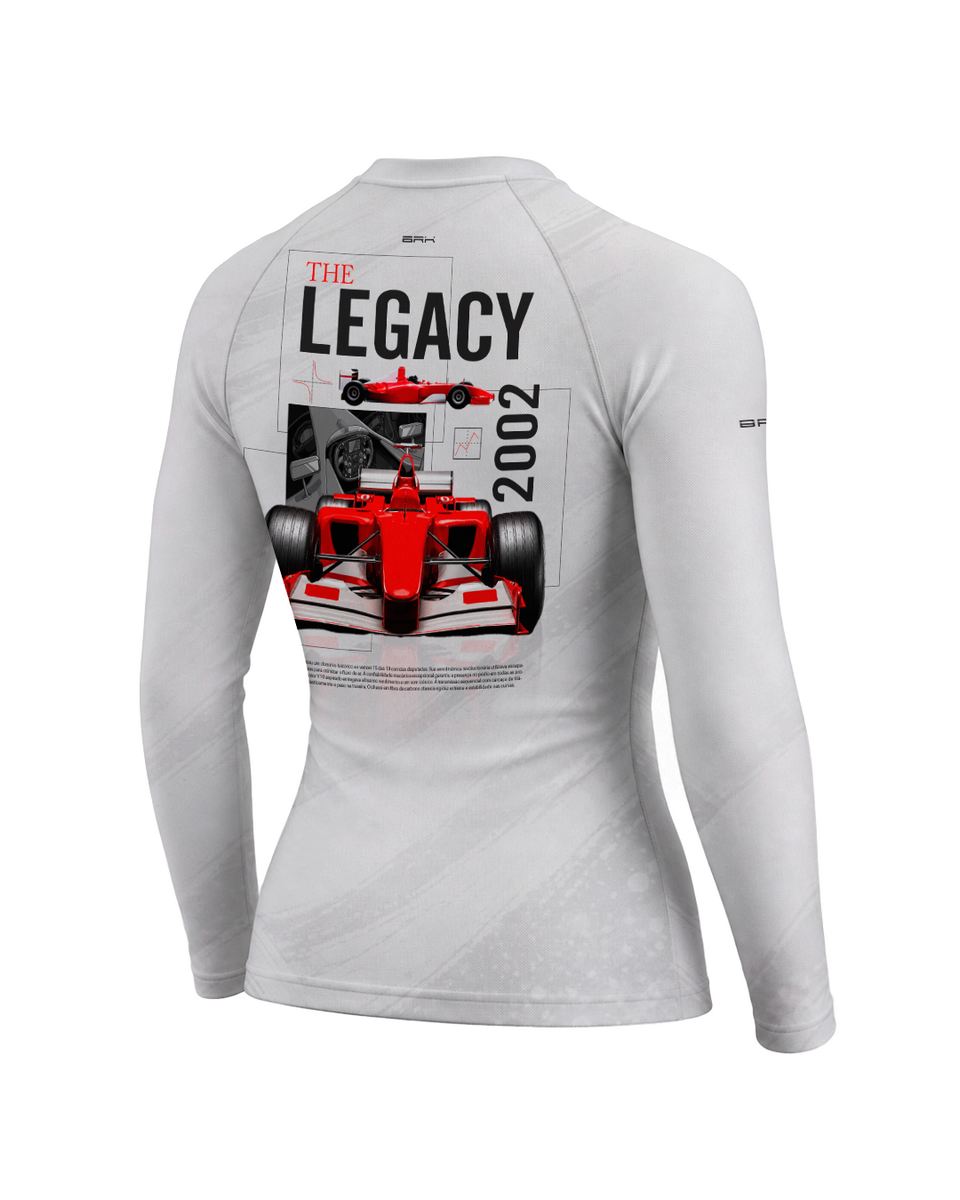 Camisa Segunda Pele Feminina Brk Fórmula 1 F2002 White Legacy com UV50+