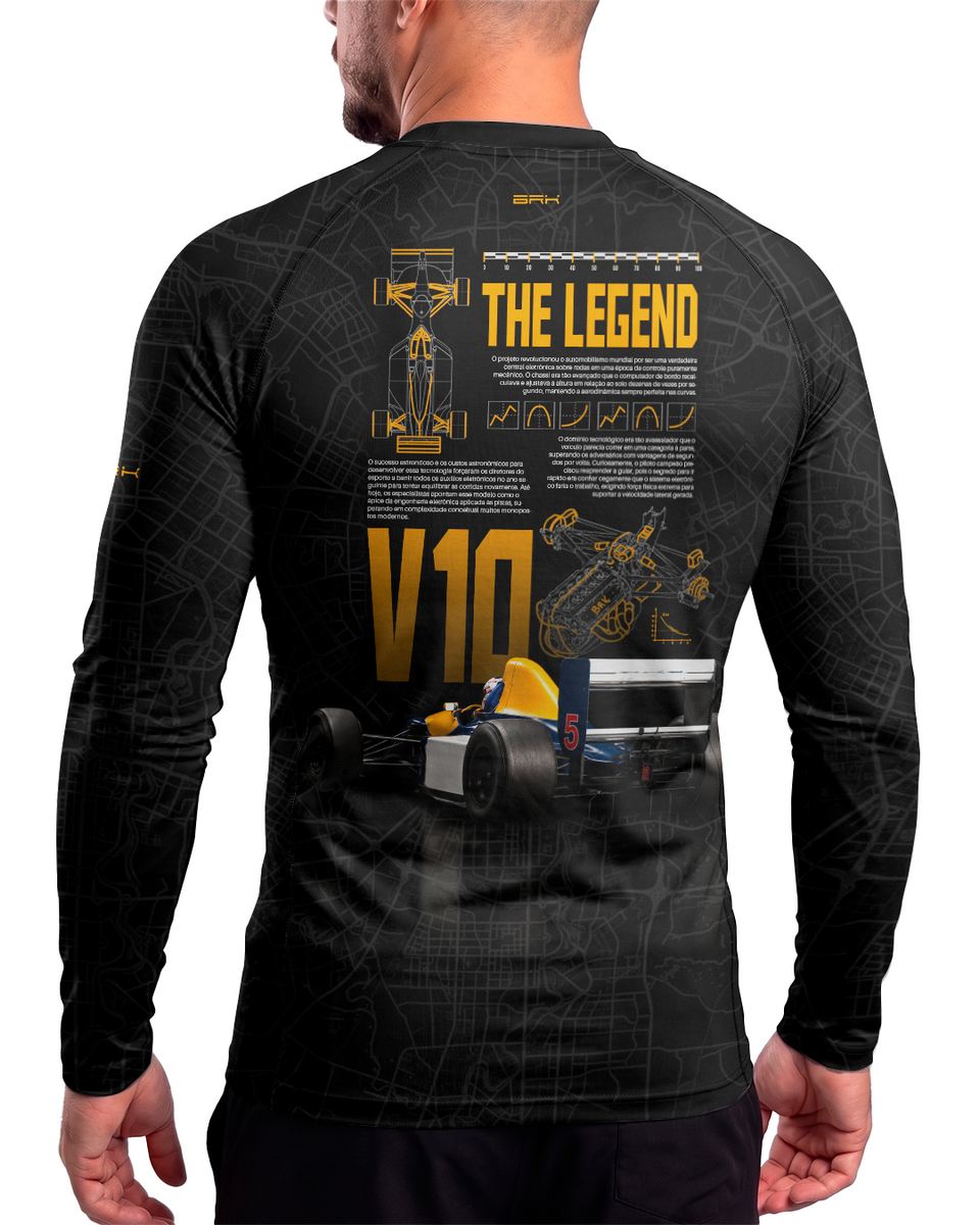 Camisa Segunda Pele Brk Fórmula 1 Willians Black Legend com UV50+