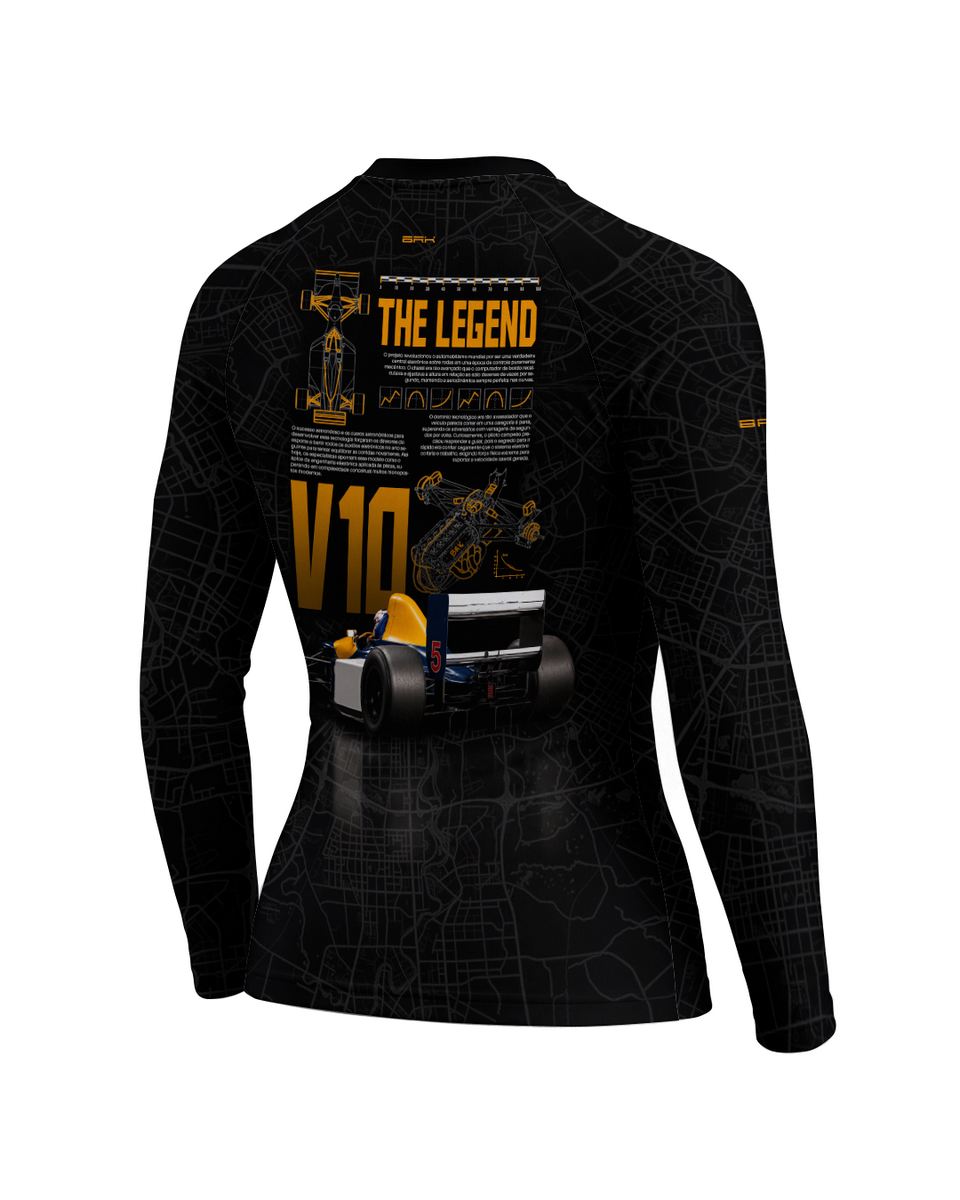 Camisa Segunda Pele Feminina Brk Fórmula 1 Willians Black Legend com UV50+
