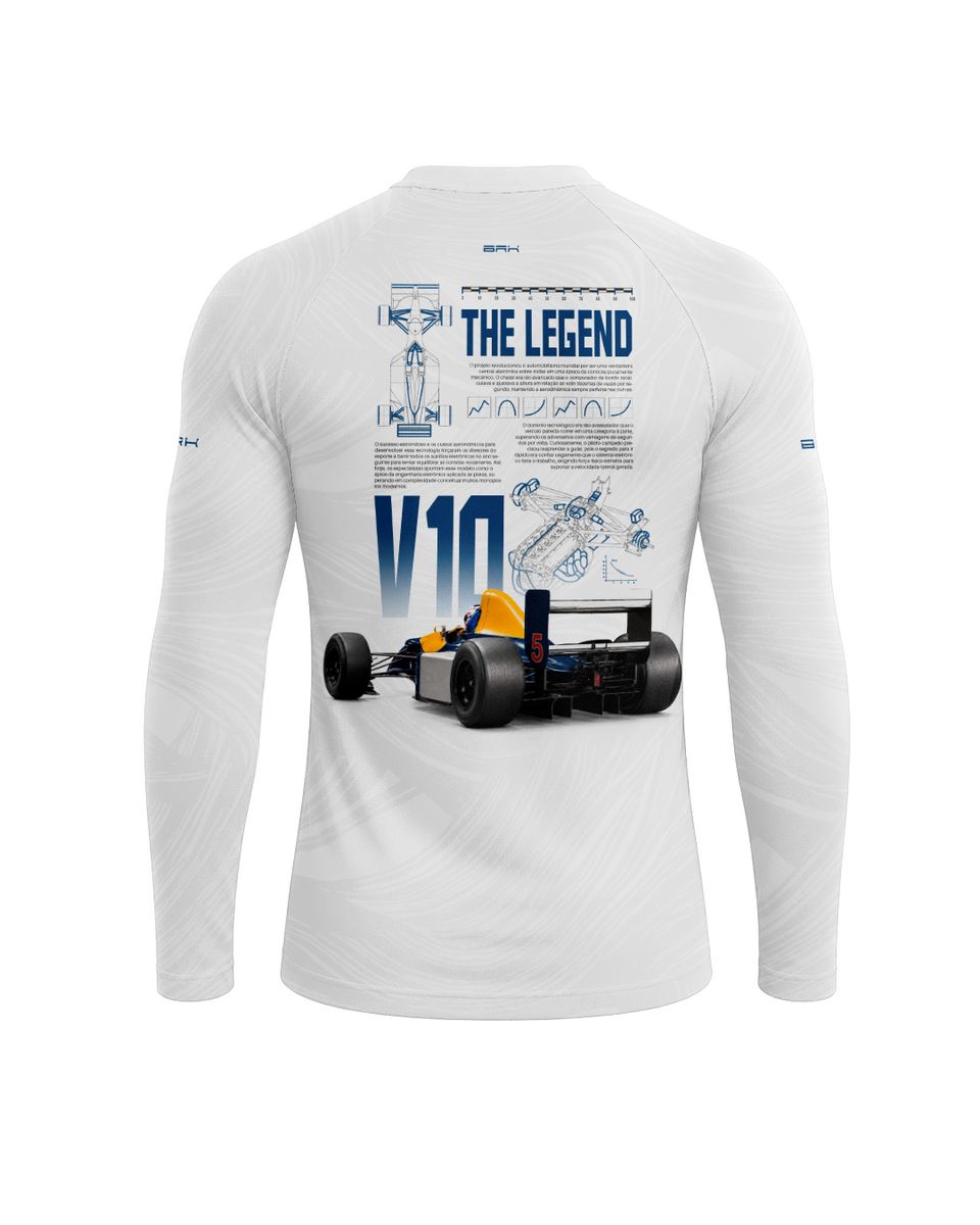 Camisa Segunda Pele Brk Fórmula 1 Willians White Legend com UV50+