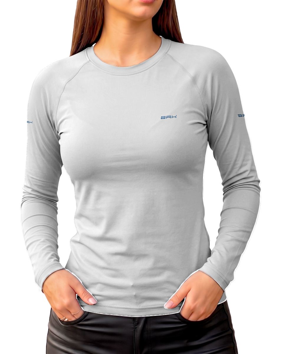 Camisa Segunda Pele Feminina Brk Fórmula 1 Willians White Legend com UV50+
