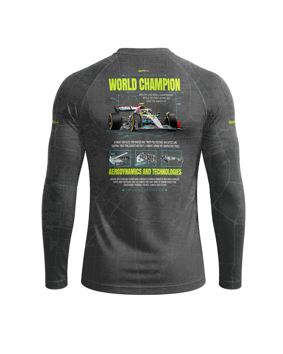 Camisa Segunda Pele Brk Fórmula 1 Mercedes W07 World Champion com UV50+
