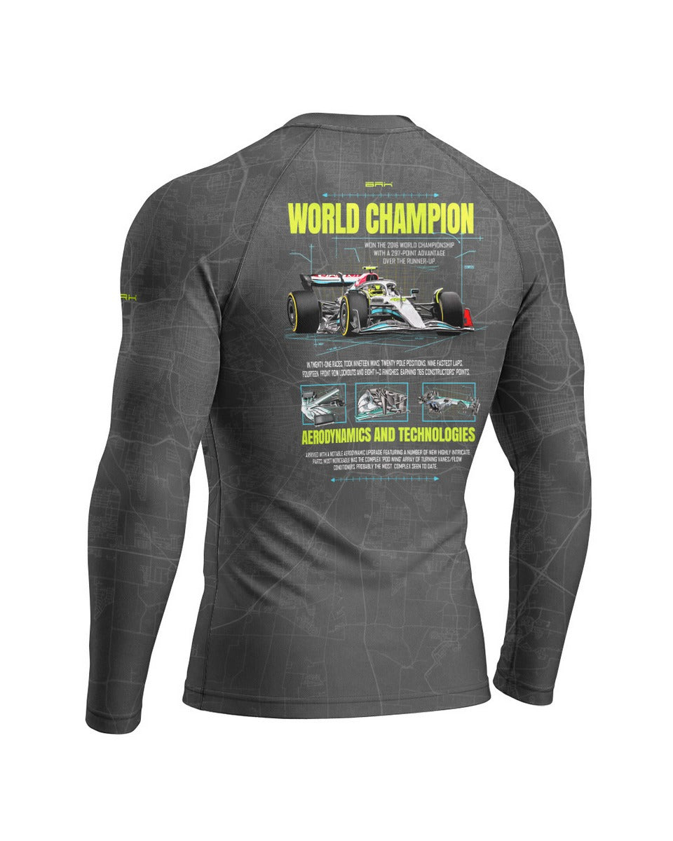 Camisa Segunda Pele Brk Fórmula 1 Mercedes W07 World Champion com UV50+