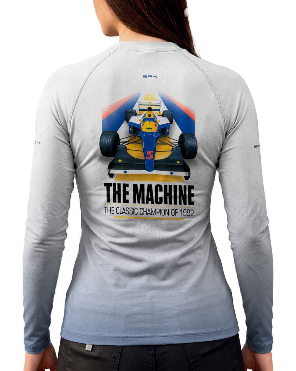 Camisa Segunda Pele Feminina Brk Fórmula 1 Willians FW14 Machine Branco com UV50+