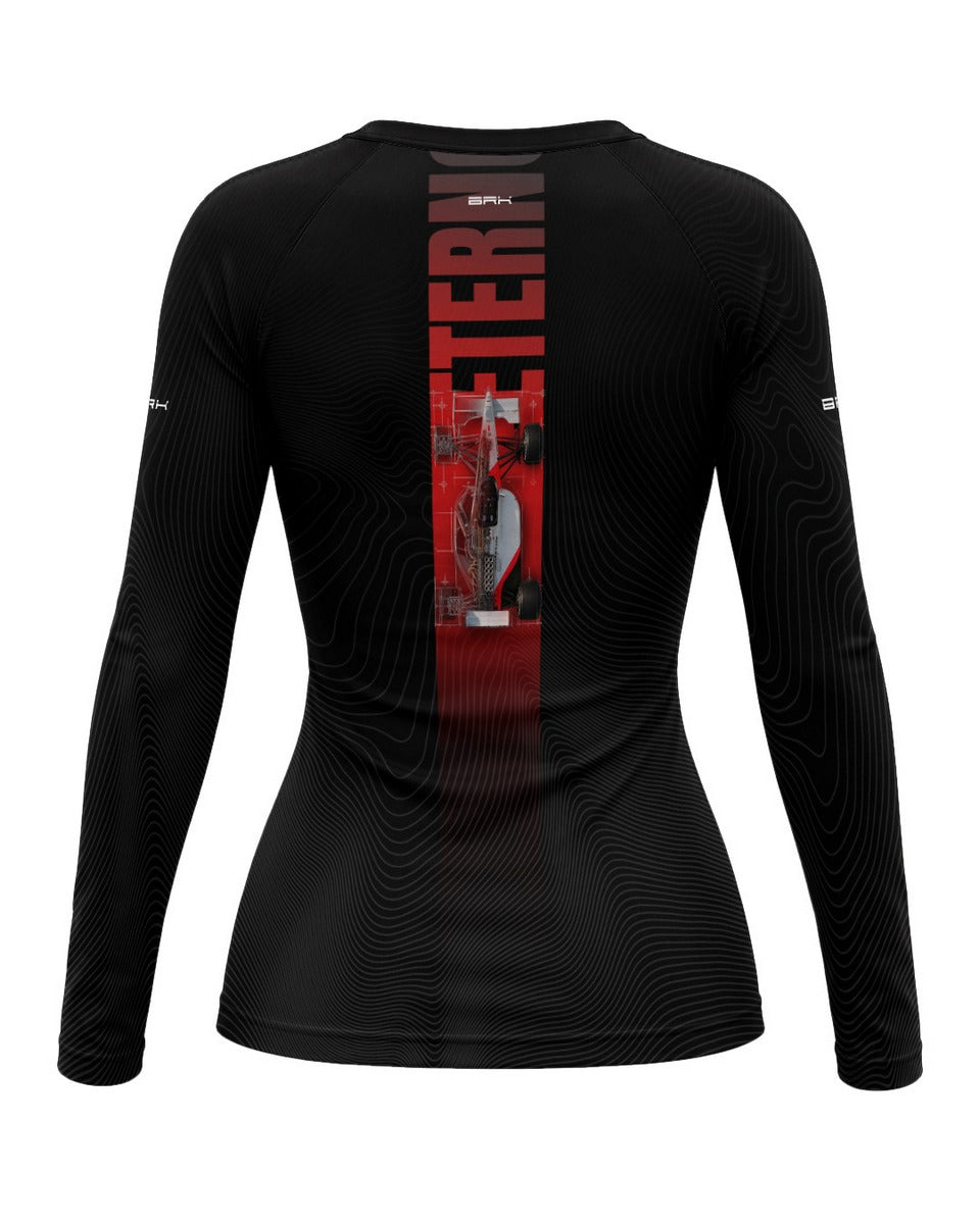 Camisa Segunda Pele Feminina Brk Fórmula 1 Mclaren Senna Eterno Preto com UV50+