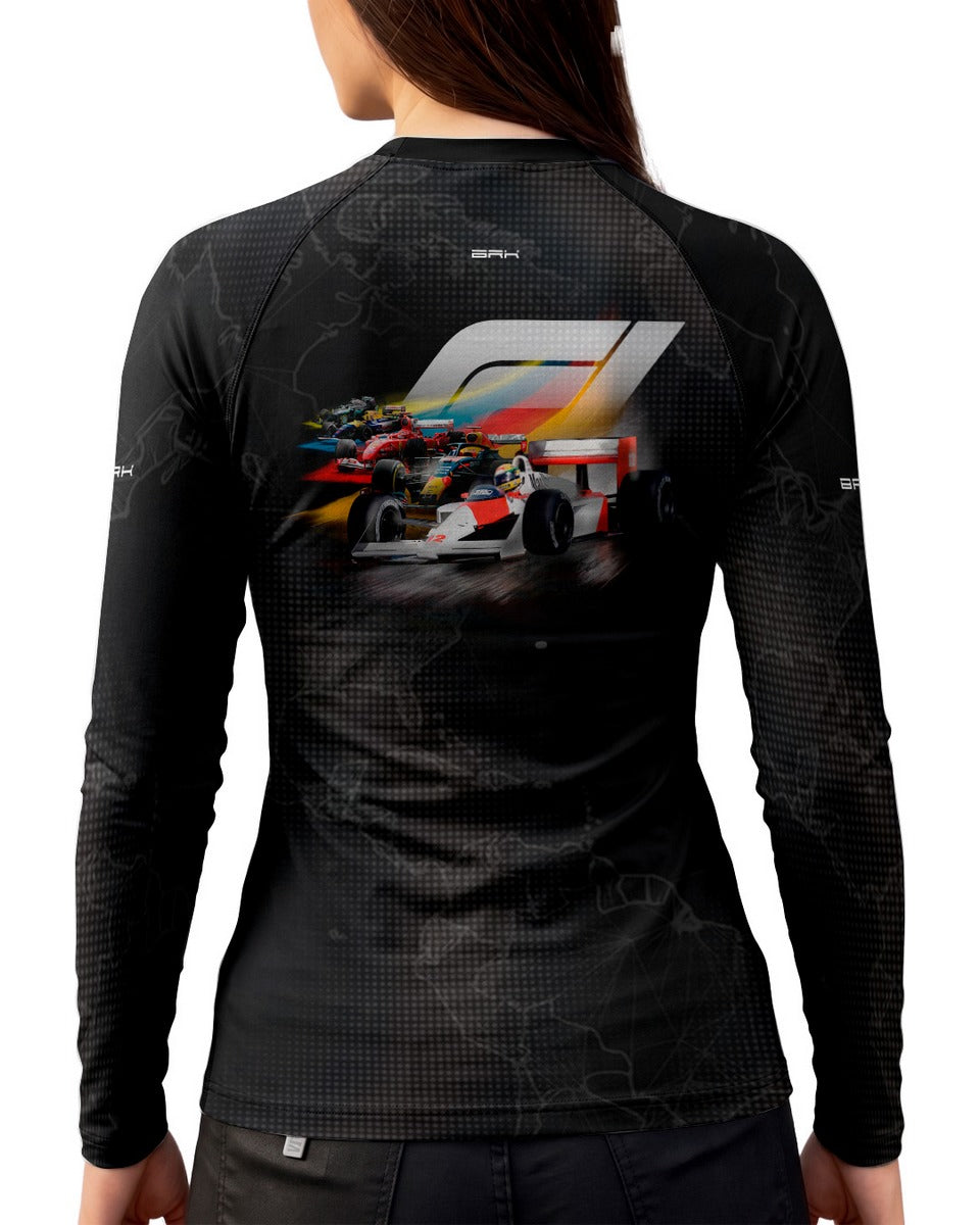 Camisa Segunda Pele Feminina Brk Fórmula 1 Lendas de Todas as Eras com UV50+