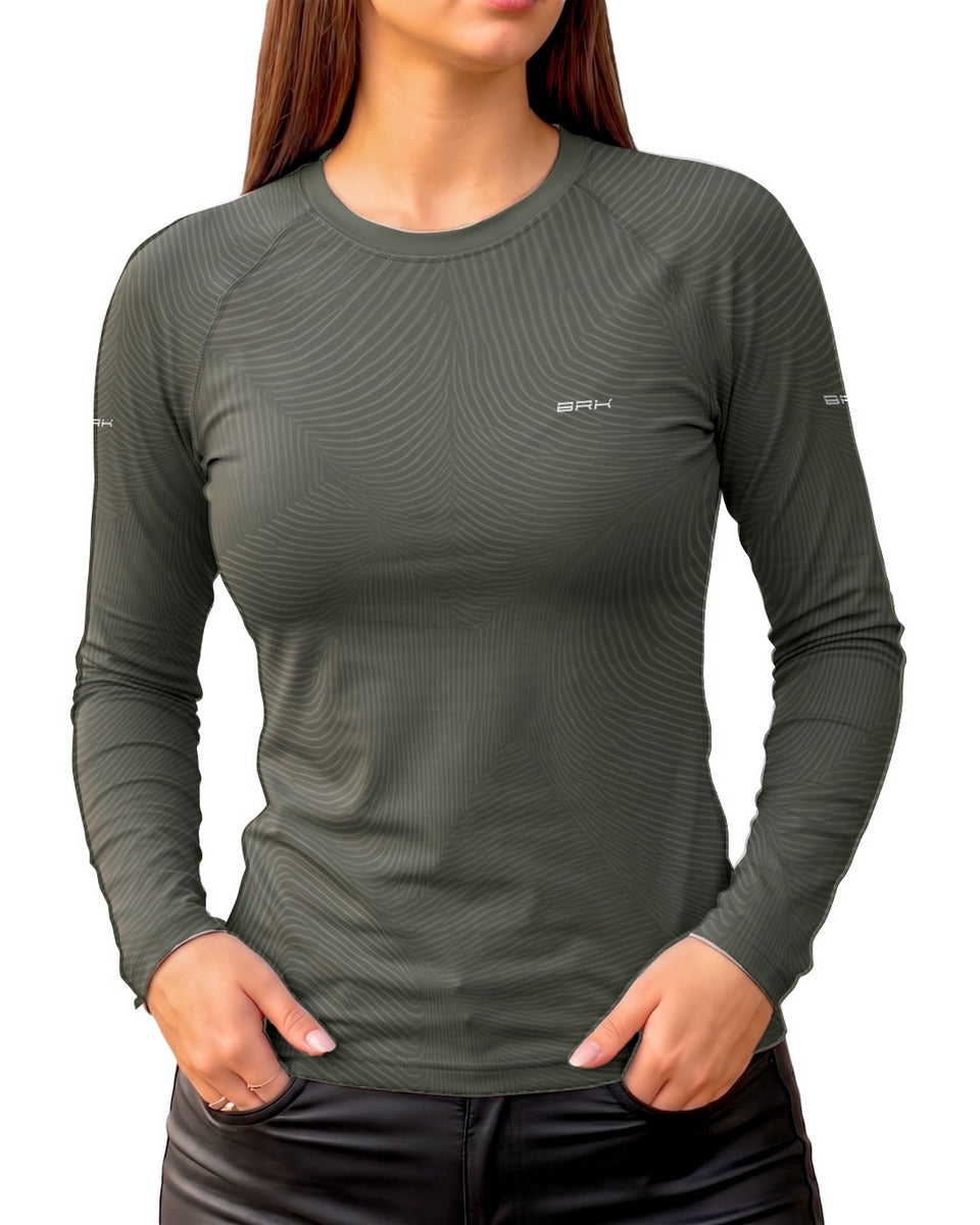Camisa Segunda Pele Feminina Brk Fórmula 1 Motor V6 com UV50+