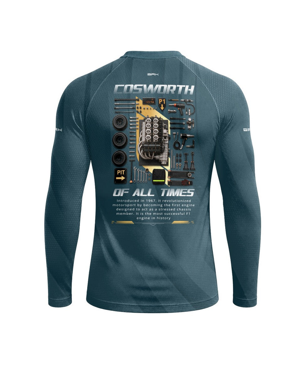 Camisa Segunda Pele Brk Fórmula 1 Cosworth Motor Lendário com UV50+