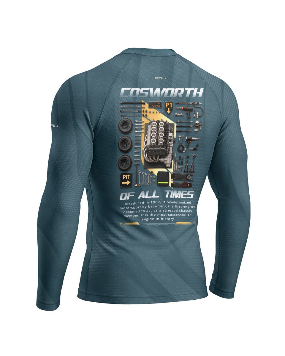 Camisa Segunda Pele Brk Fórmula 1 Cosworth Motor Lendário com UV50+