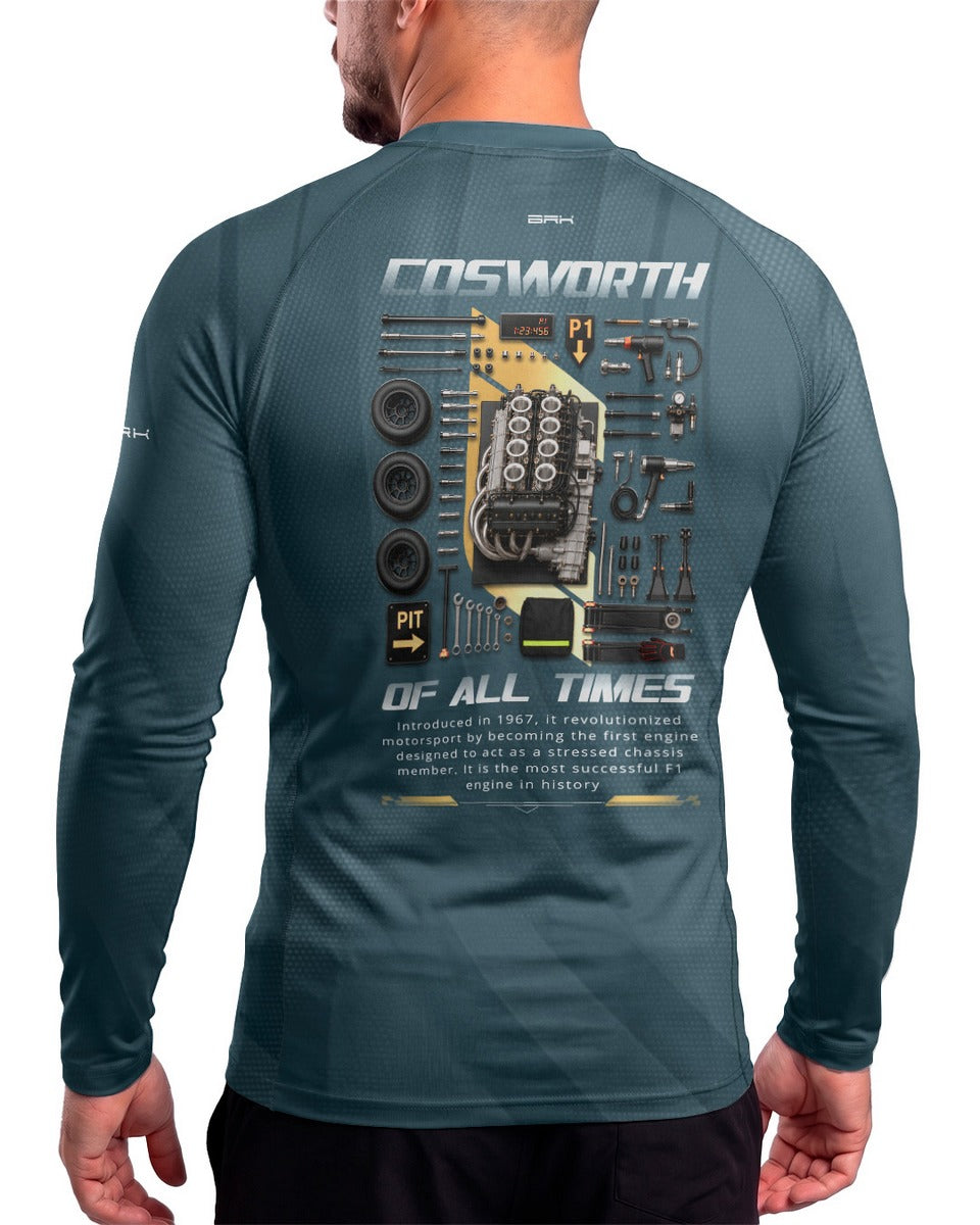 Camisa Segunda Pele Brk Fórmula 1 Cosworth Motor Lendário com UV50+
