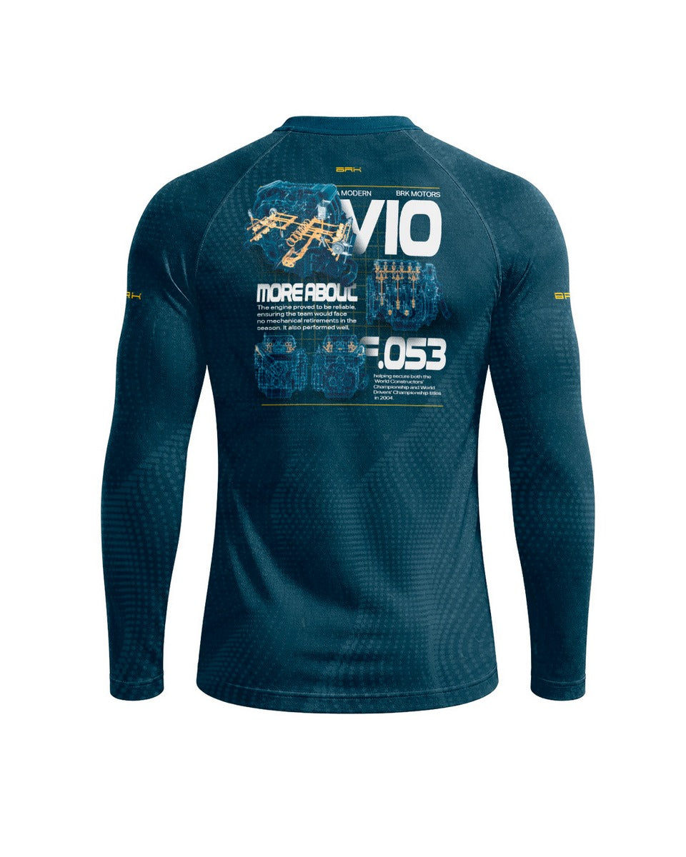 Camisa Segunda Pele Brk Fórmula 1 Motor Ferrari 53 V10 com UV50+