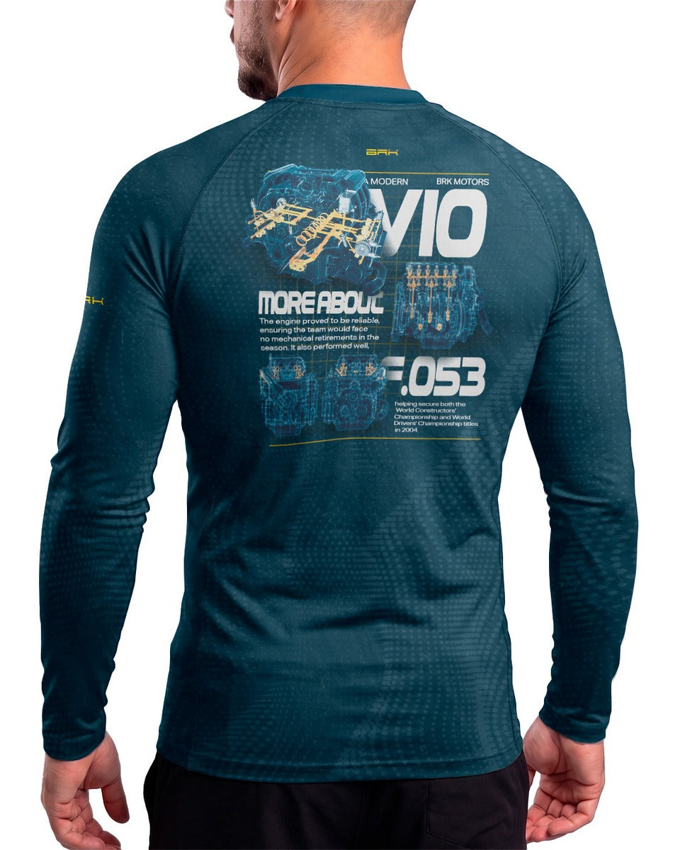 Camisa Segunda Pele Brk Fórmula 1 Motor Ferrari 53 V10 com UV50+