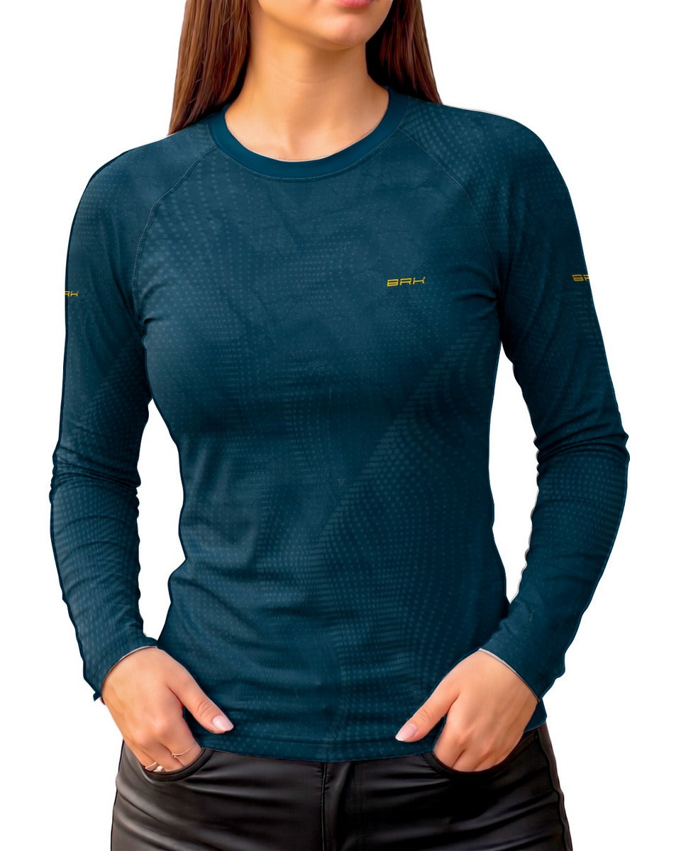 Camisa Segunda Pele Feminina Brk Fórmula 1 Motor Ferrari 53 V10 com UV50+