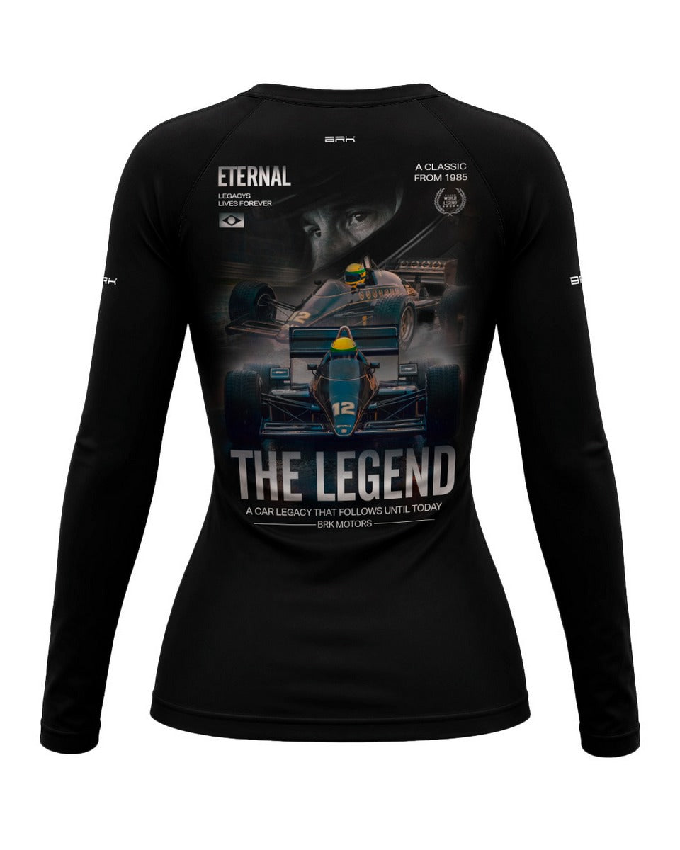 Camisa Segunda Pele Feminina Brk Fórmula 1 Lotus 97 Senna a Lenda com UV50+
