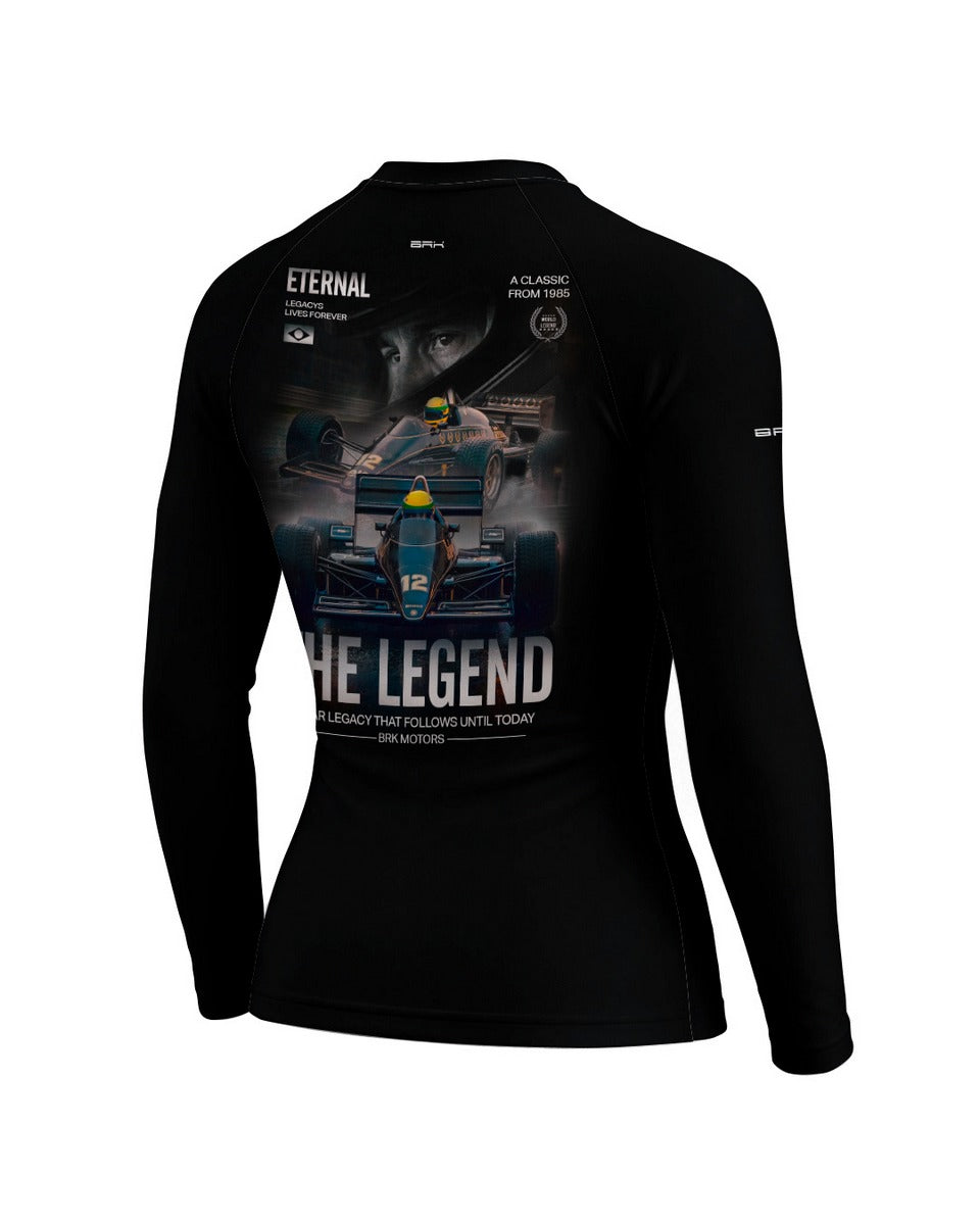 Camisa Segunda Pele Feminina Brk Fórmula 1 Lotus 97 Senna a Lenda com UV50+